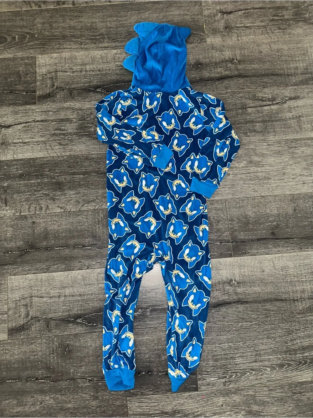 Sonic the Hedgehog Boy's Hooded Fleece Pajama Union Suit